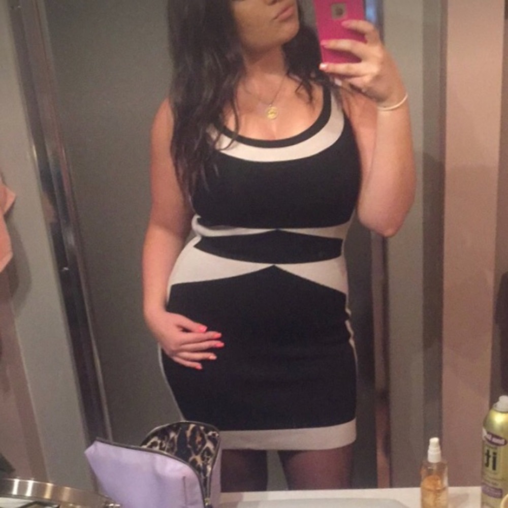 Black and White Cocktail Mini Dress